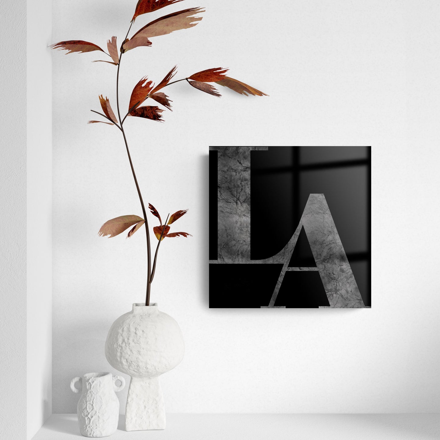 Modern Black Louisiana Initials | Hi-Def Glass Art | Eaches | Min 2