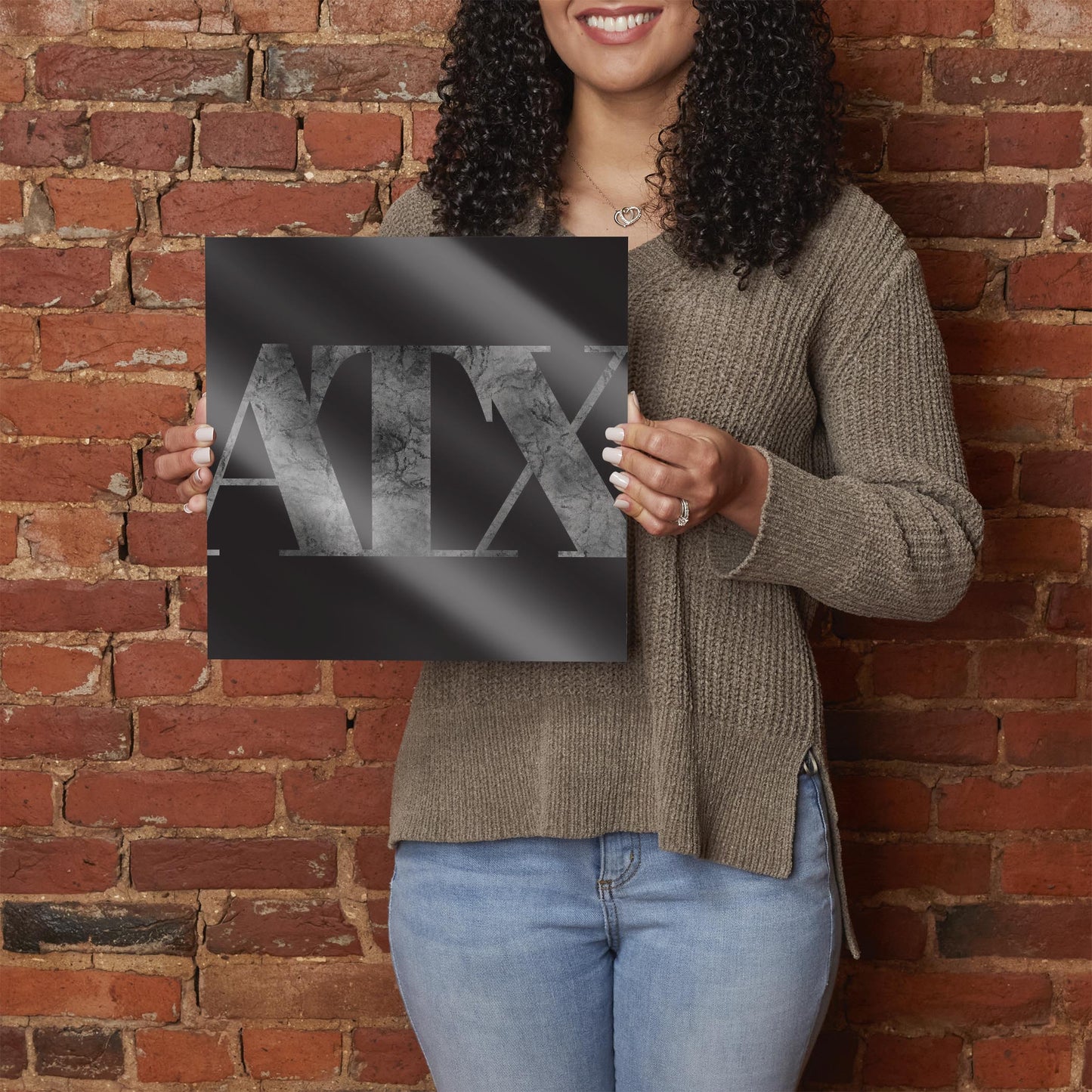 Minimalistic B&W Texas Austin Black Initials | Hi-Def Glass Art | Eaches | Min 1