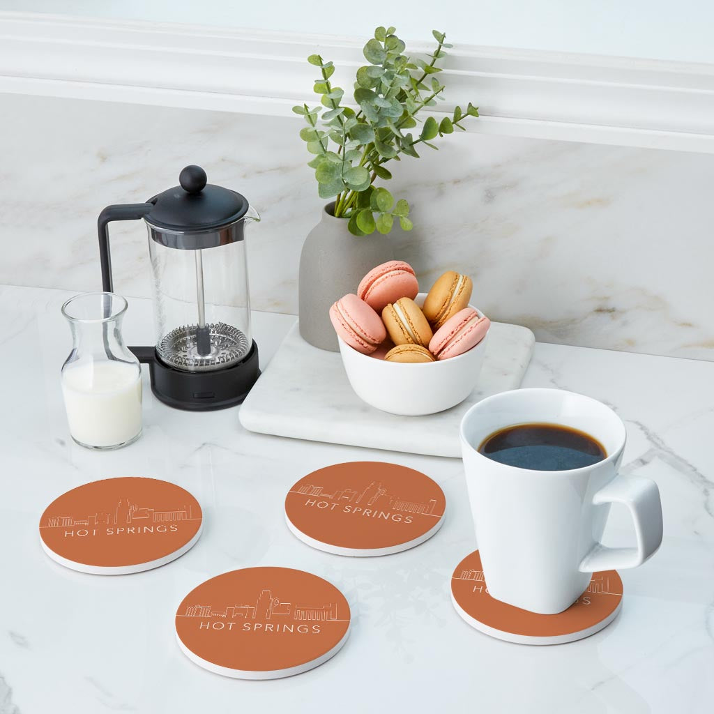 Modern Minimalist Arkansas Hot Springs | Absorbent Coasters | Set of 4 | Min 2