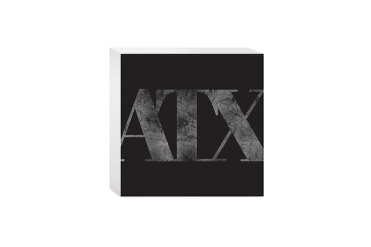 Minimalistic B&W Texas Austin Black Initials | Wood Block | Eaches | Min 4