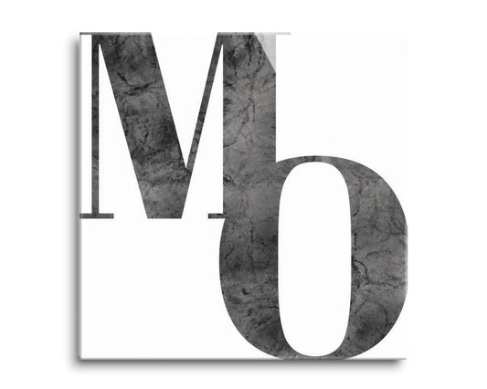 Minimalist B&W Missouri White Initials | Hi-Def Glass Art | Eaches | Min 2