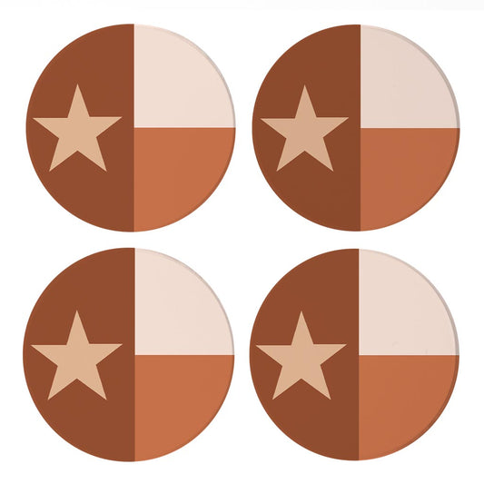 Modern Minimalist Texas State Flag | Absorbent Coasters | Set of 4 | Min 2