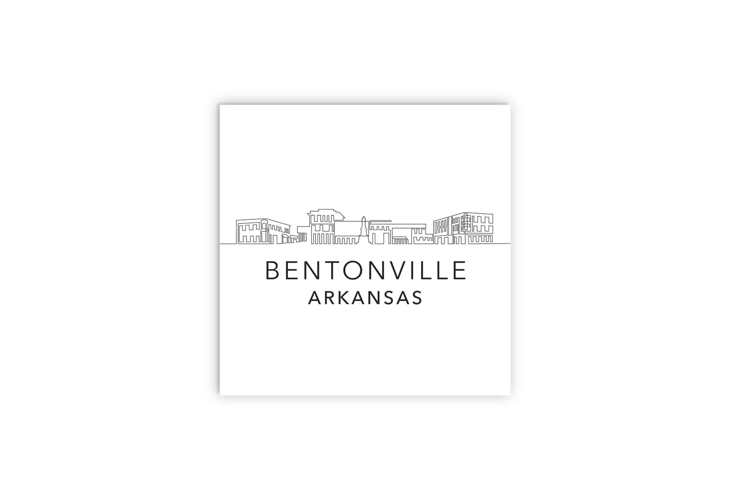 Minimalist B&W Arkansas Bentonville Skyline State | Wood Sign | Eaches | Min 2