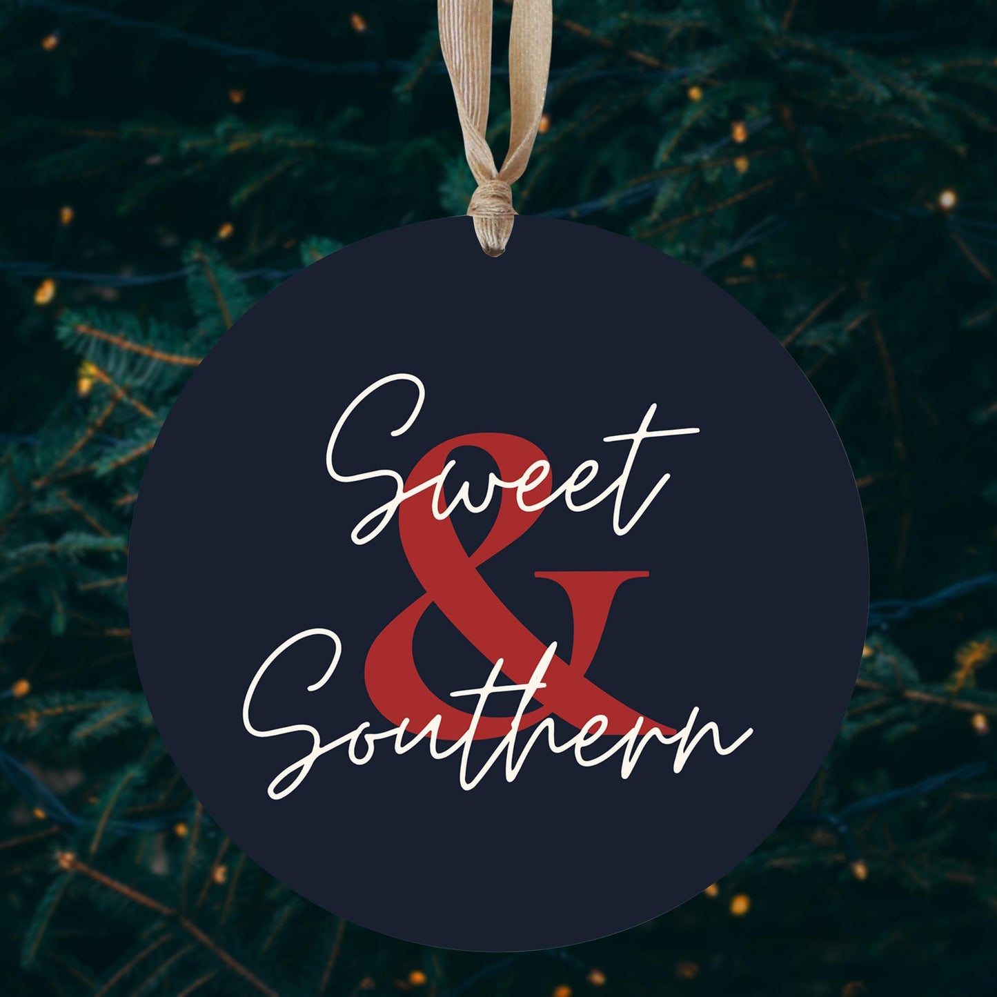 Modern Minimalist Texas Colors Sweet Southern | Wood Ornament | Eaches | Min 1