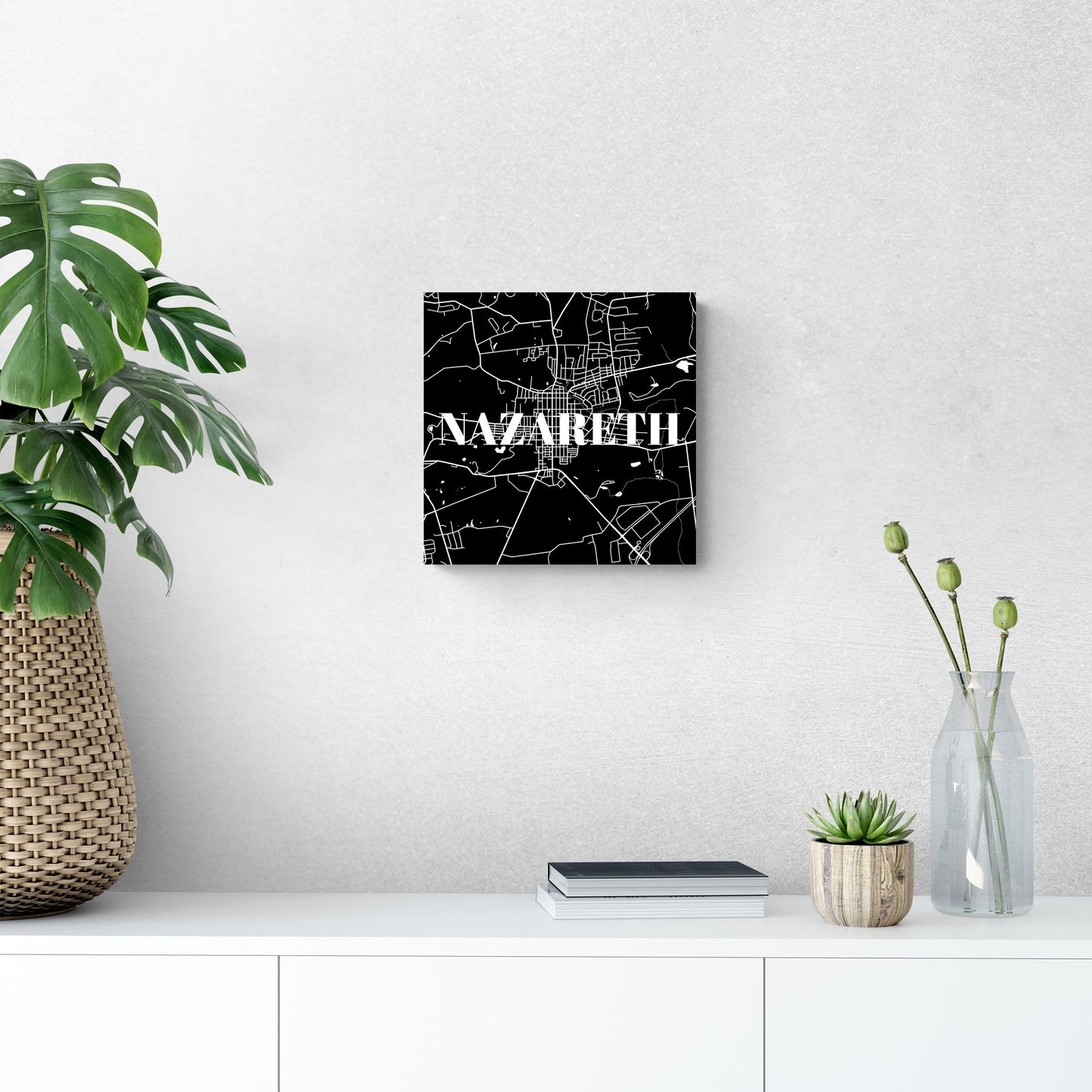 Minimalistic B&W Pennsylvania Nazareth Map | Wood Sign | Eaches | Min 2