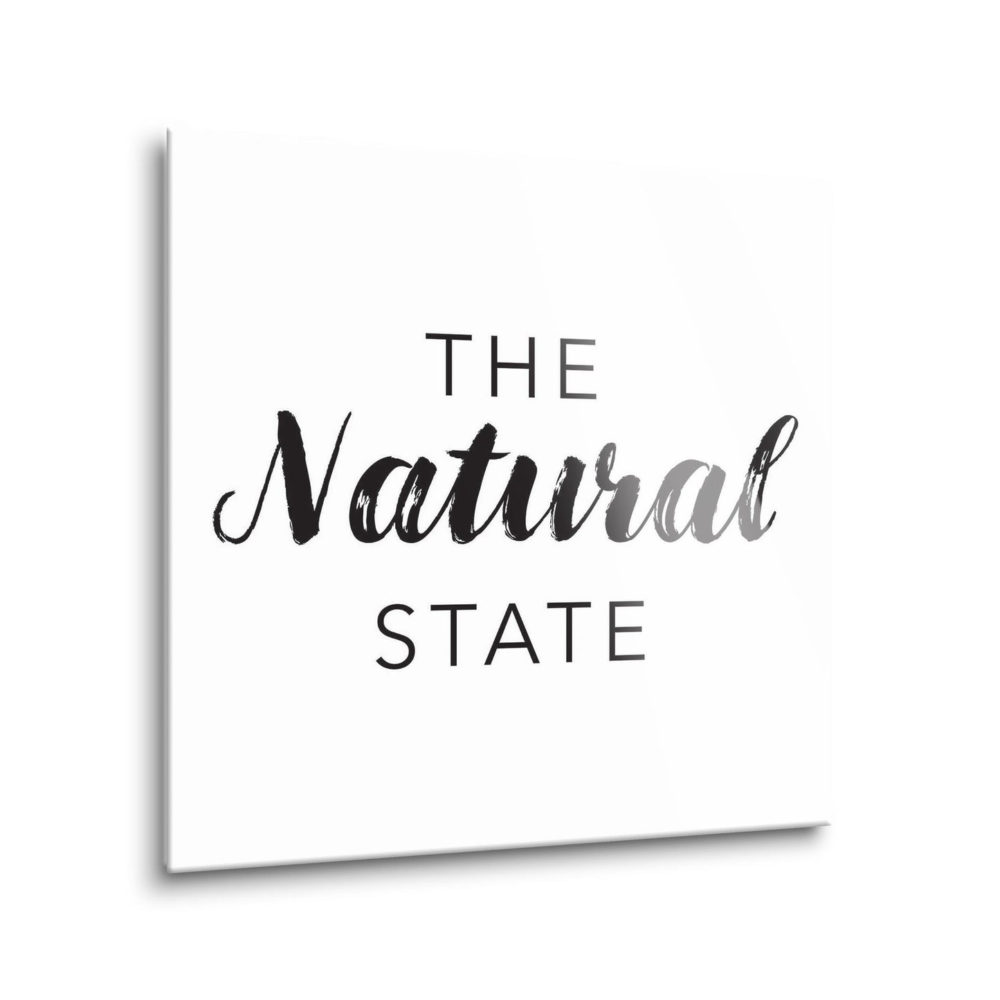 B&W Minimalist Arkansas The Natural State | Hi-Def Glass Art | Eaches | Min 1