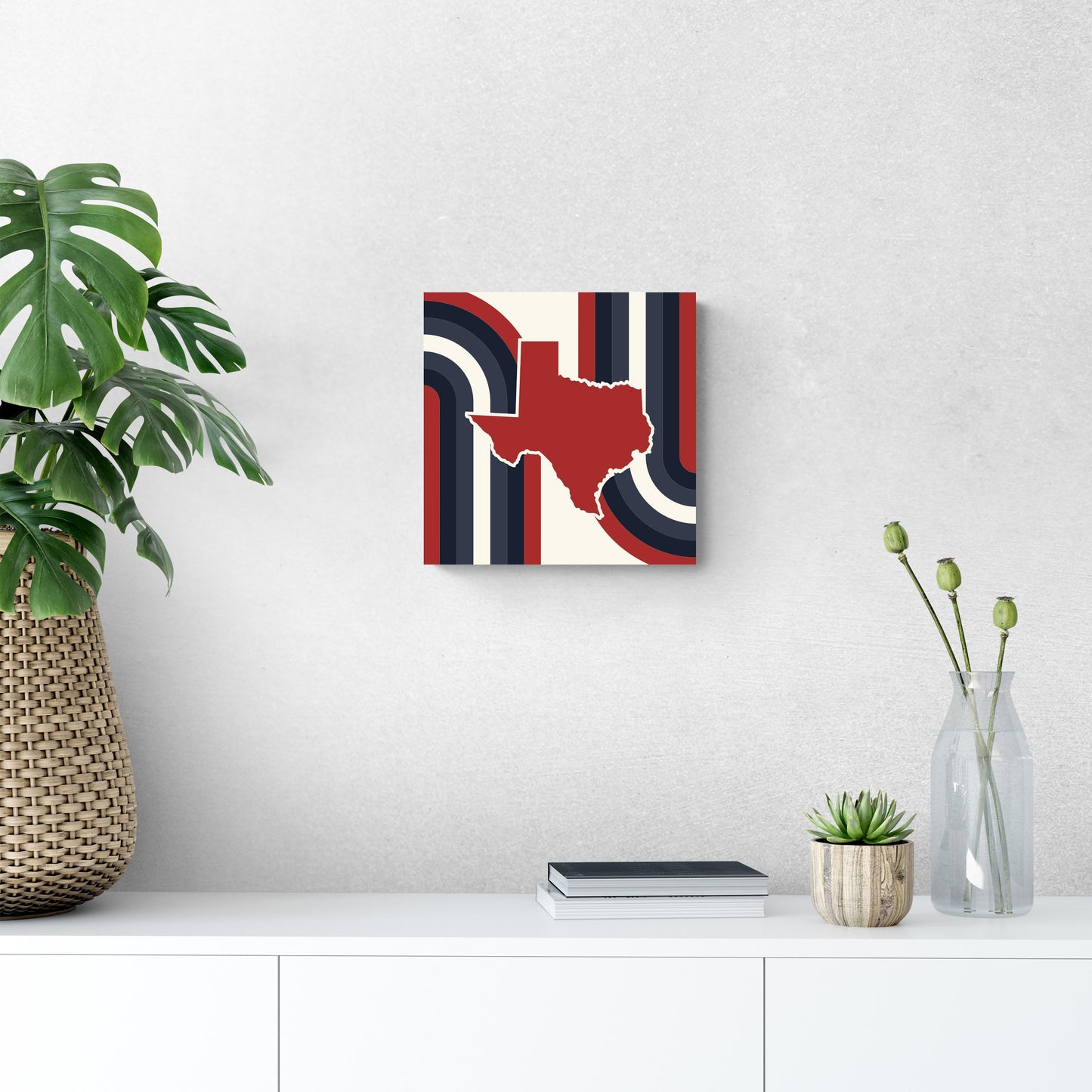 Modern Minimalist Texas Colors Retro Shape | Wood Sign | Eaches | Min 2