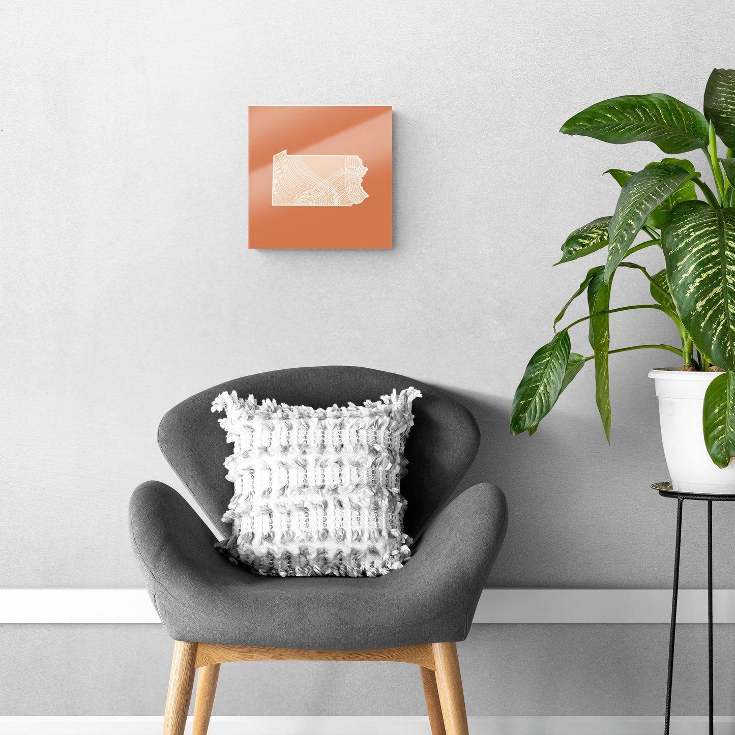Modern Minimalist Pennsylvania State Lines Light | Hi-Def Glass Art | Eaches | Min 1