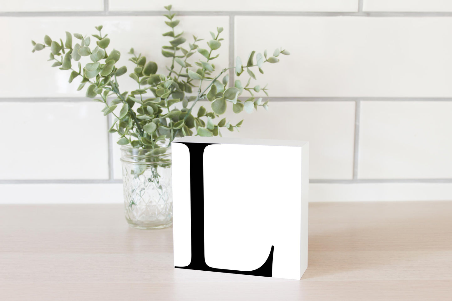 Minimal Monogram L| Wood Block | Eaches | Min 4