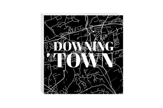 Minimalistic B&W Pennsylvania Downingtown Map | Wood Block | Eaches | Min 2
