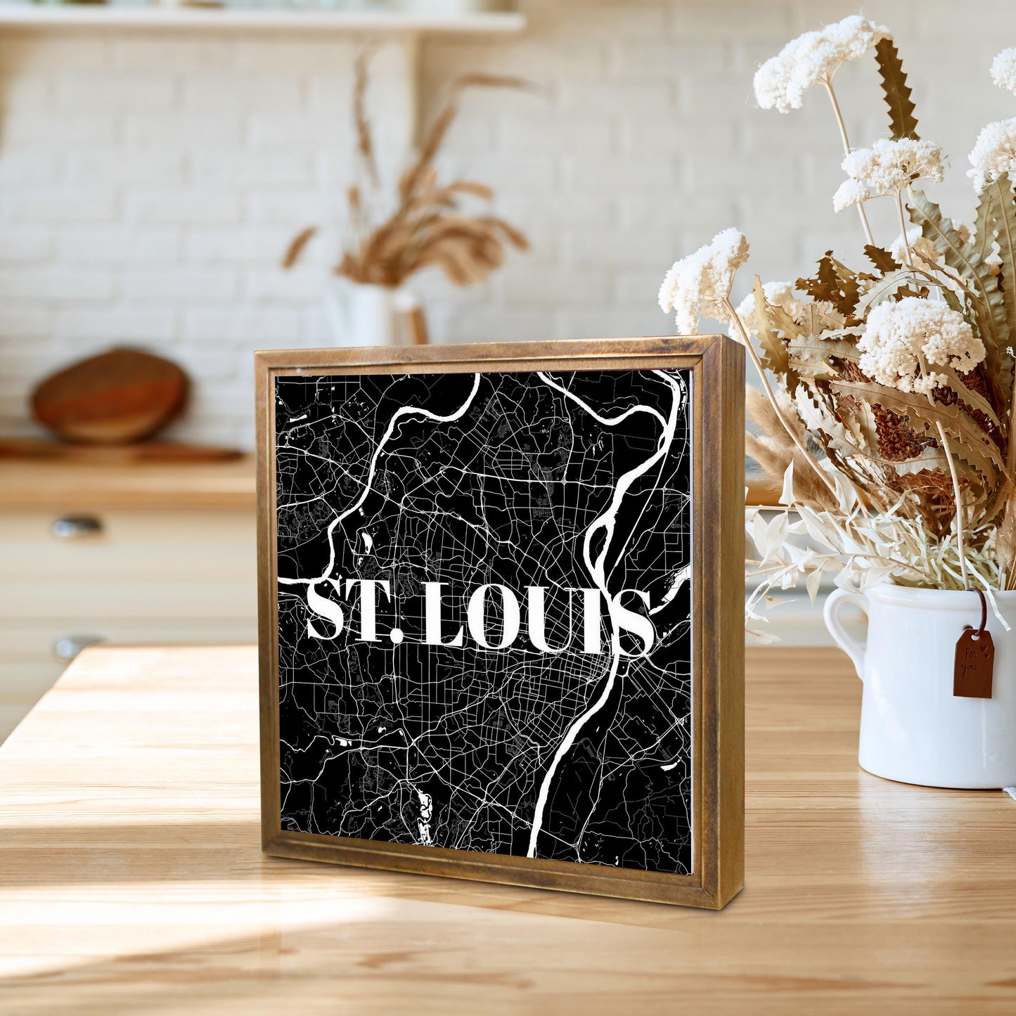 Minimalist B&W Missouri St Louis Map | Wood Sign | Eaches | Min 1
