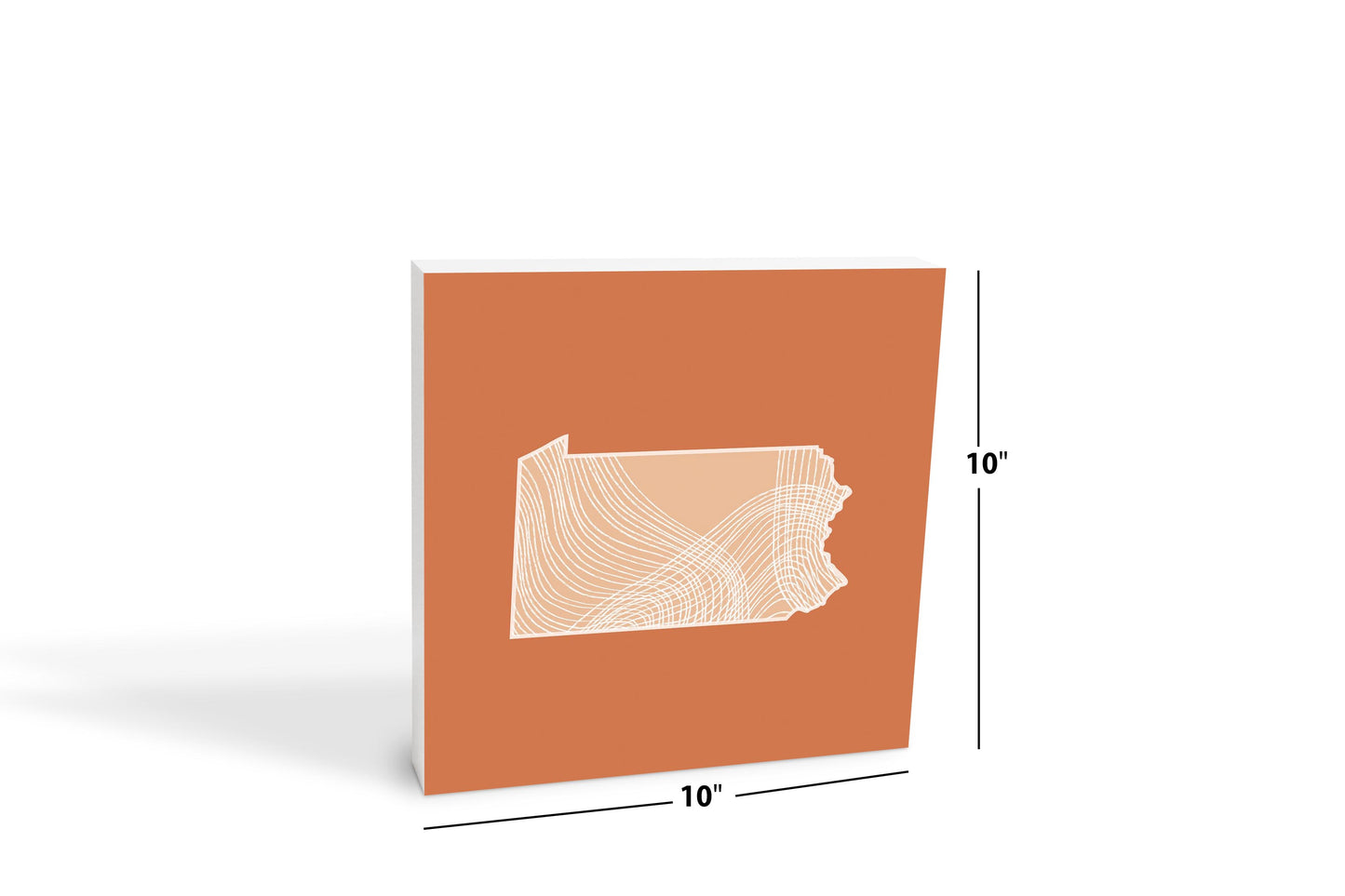 Modern Minimalist Pennsylvania State Lines Light | Wood Block | Eaches | Min 2