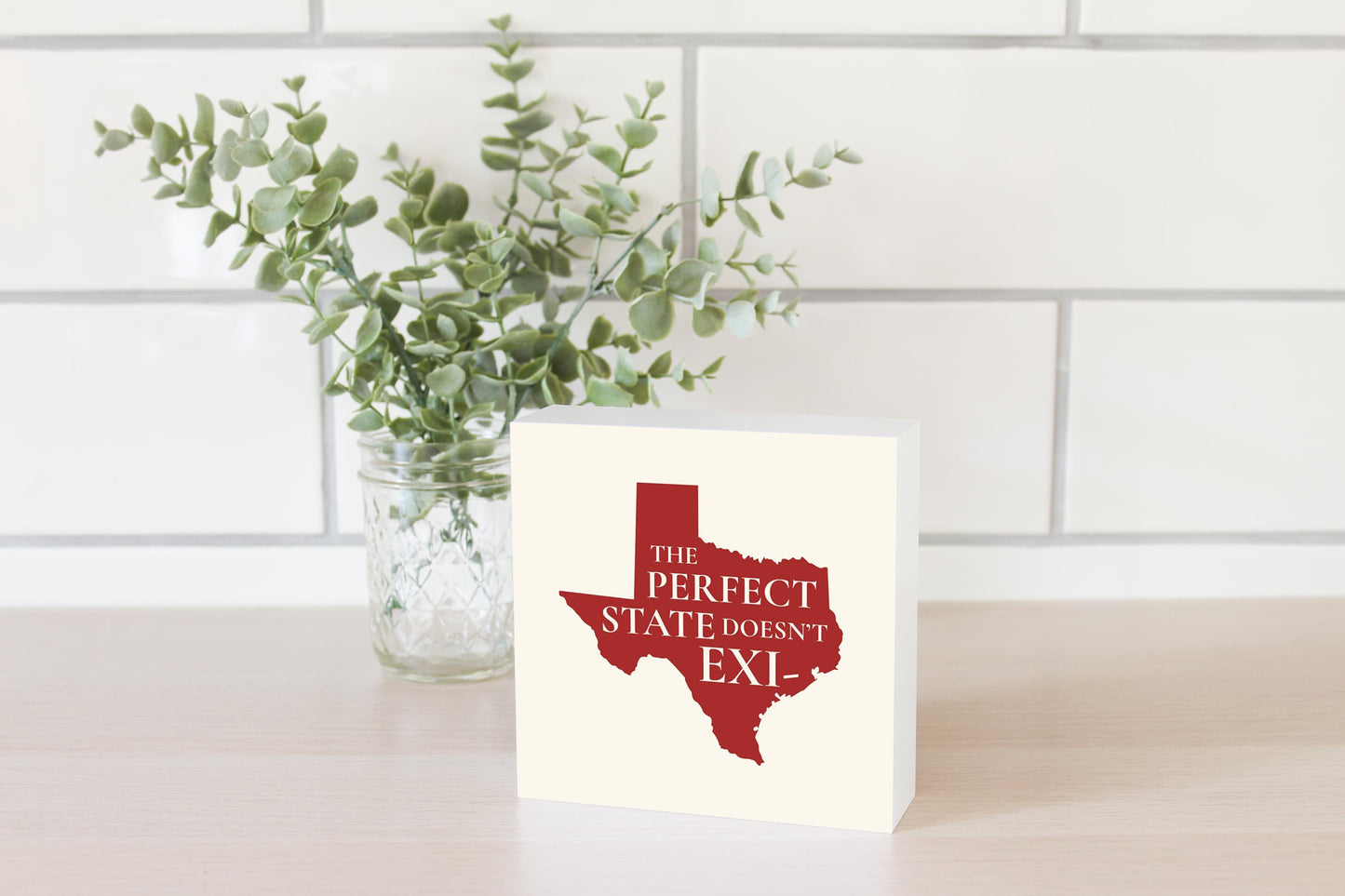 Modern Minimalist Texas Colors Perfect State | Wood Block | Eaches | Min 4