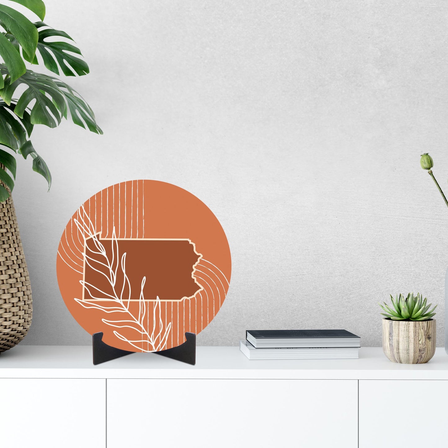Modern Minimalist Pennsylvania State Leaf | Wood Sign | Eaches | Min 1