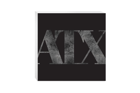 Minimalistic B&W Texas Austin Black Initials | Wood Block | Eaches | Min 2