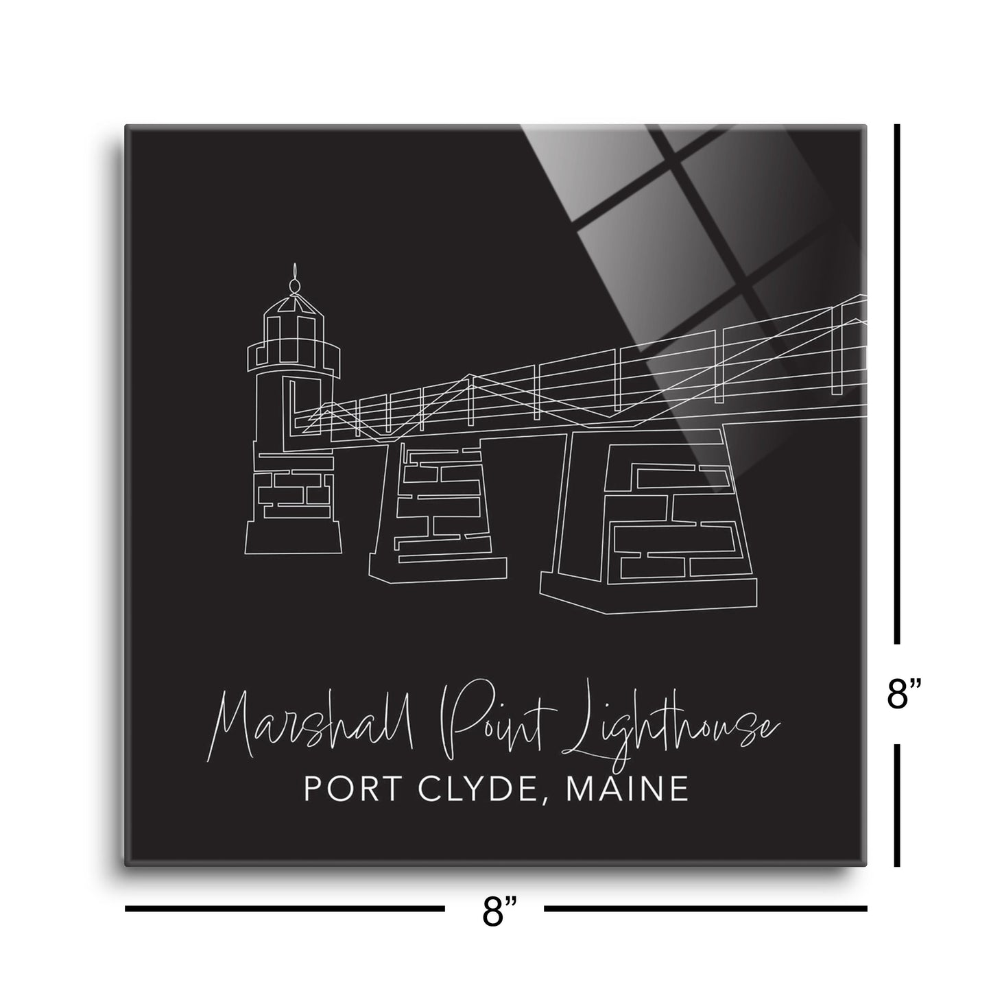 Black Marshall Point Lighthouse | Hi-Def Glass Art | Eaches | Min 2