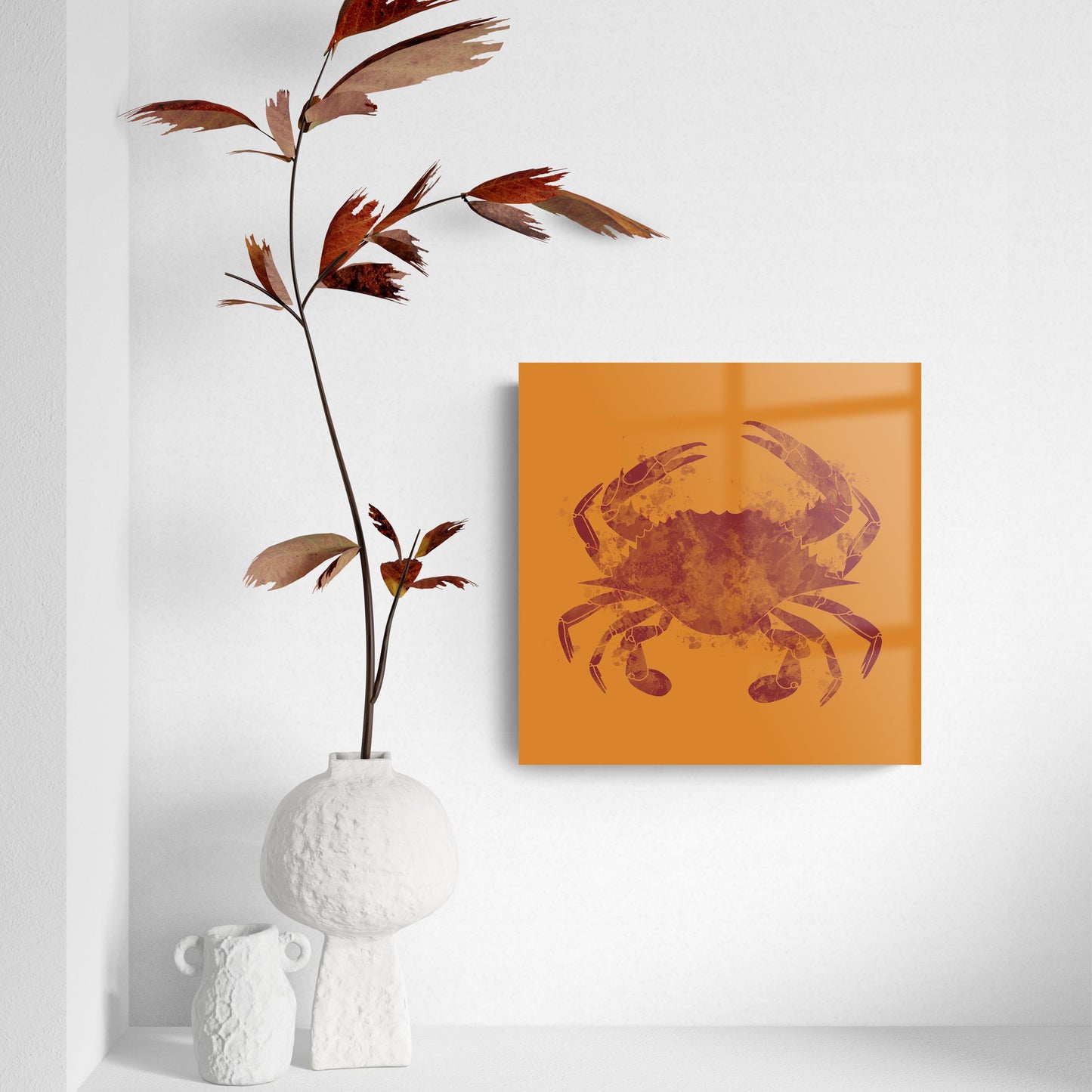 Louisiana Colorful Water Color Blue Crab | Hi-Def Glass Art | Eaches | Min 2