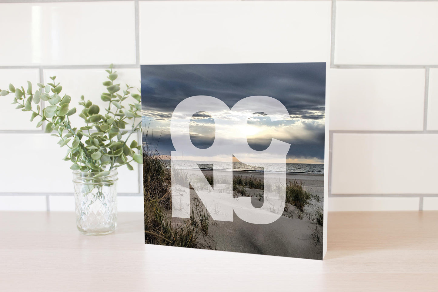 OCNJ Photo With Text | Wood Block | Eaches | Min 2