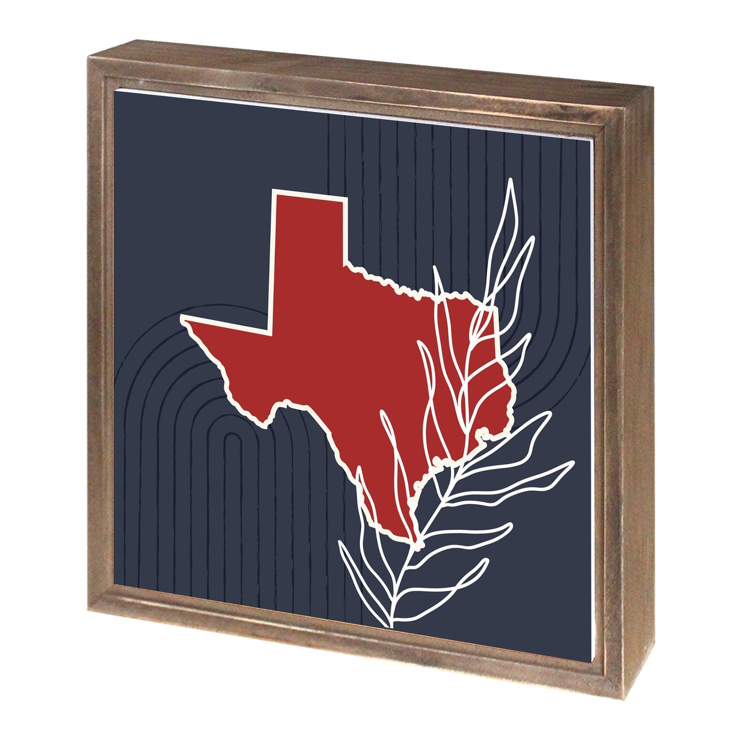 Modern Minimalist Texas Colors Shape Leaf | Wood Sign | Eaches | Min 1