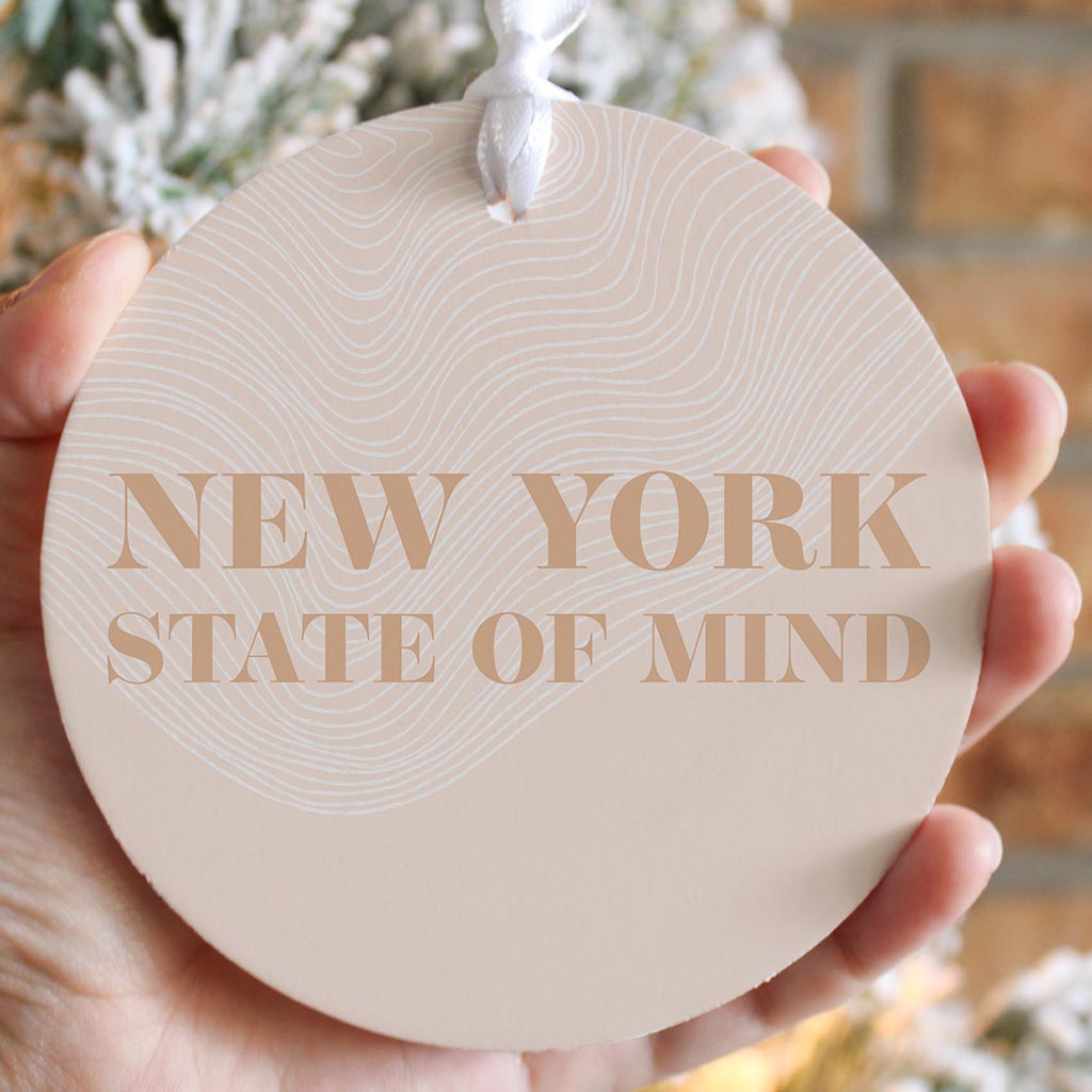 Modern Minimalist New York State Of Mind | Wood Ornament | Eaches | Min 6