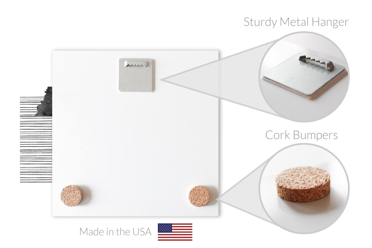 Minimalist B&W Tennessee State With Straight Lines | Hi-Def Glass Art | Eaches | Min 2