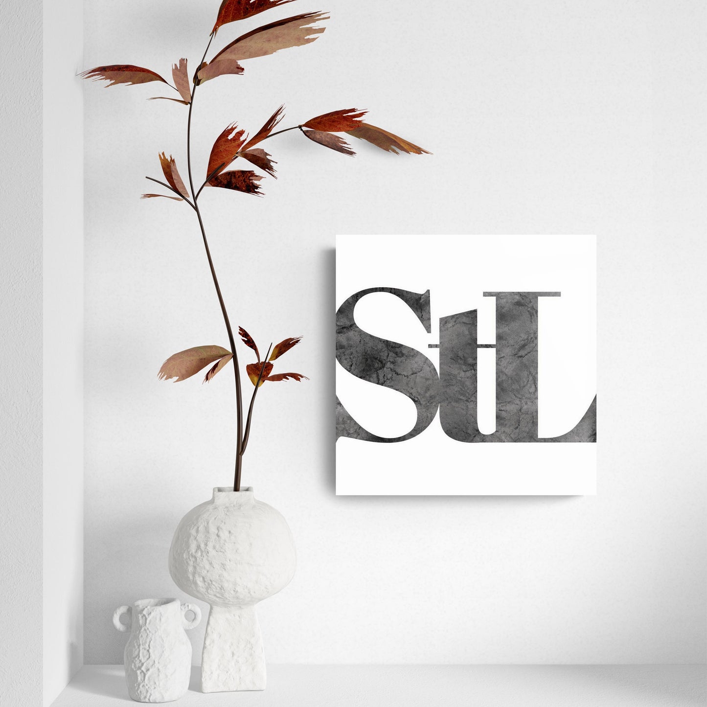 Minimalist B&W Missouri St Louis White Initials | Hi-Def Glass Art | Eaches | Min 2
