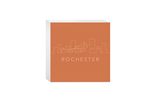 Modern Minimalistic New York Rochester Skyline | Wood Block | Eaches | Min 4