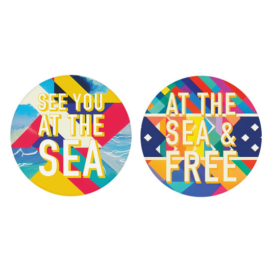 Bright Florida Patterns | Absorbent Car Coasters | Set of 2 | Min 4