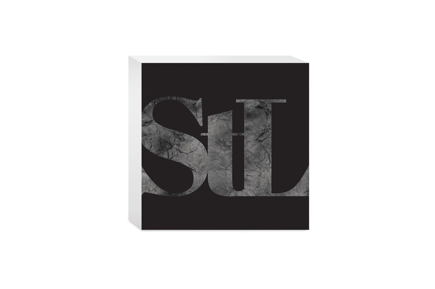 Minimalist B&W Missouri St Louis Black Initials | Wood Block | Eaches | Min 4