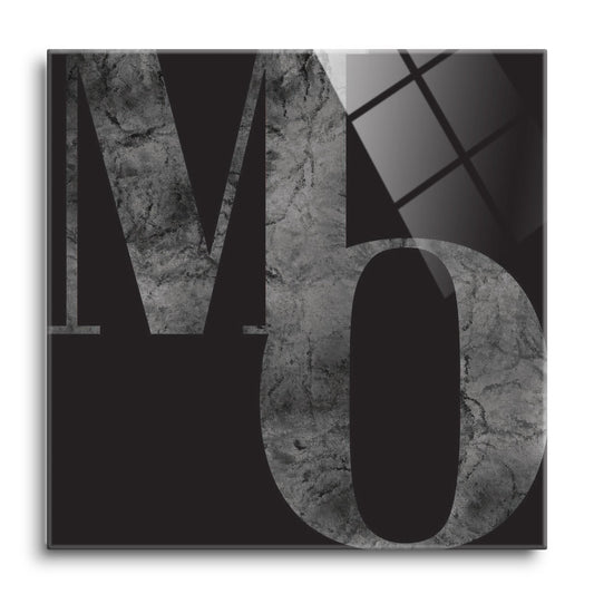 Minimalist B&W Missouri Black Initials | Hi-Def Glass Art | Eaches | Min 1