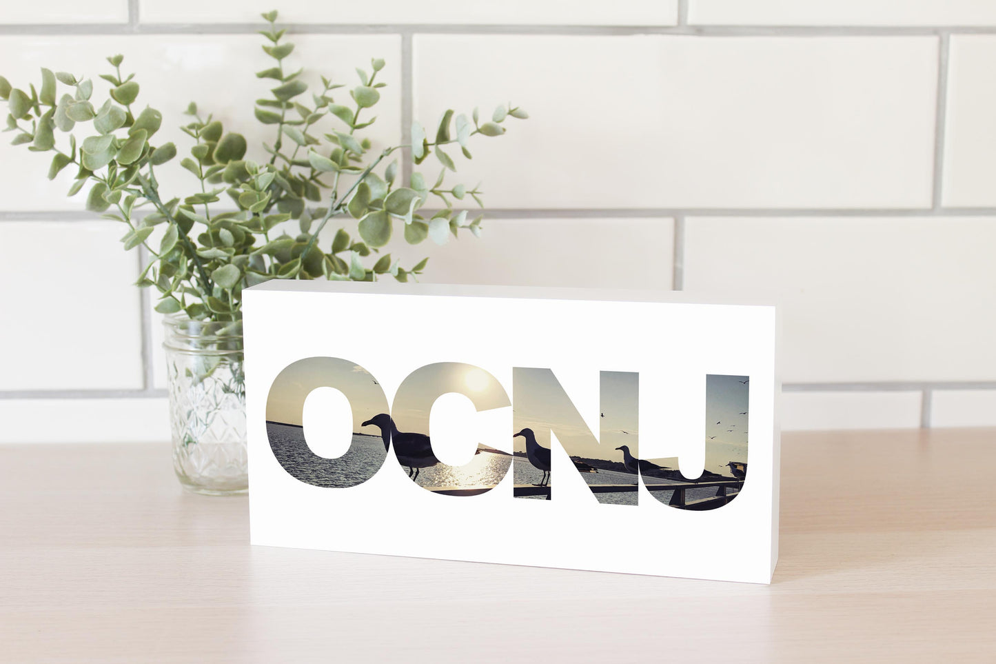 OCNJ Photo With Text | Wood Block | Eaches | Min 4
