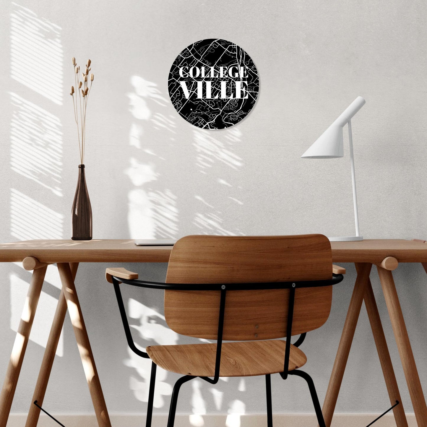 Minimalistic B&W Pennsylvania Collegeville Map | Wood Sign | Eaches | Min 1