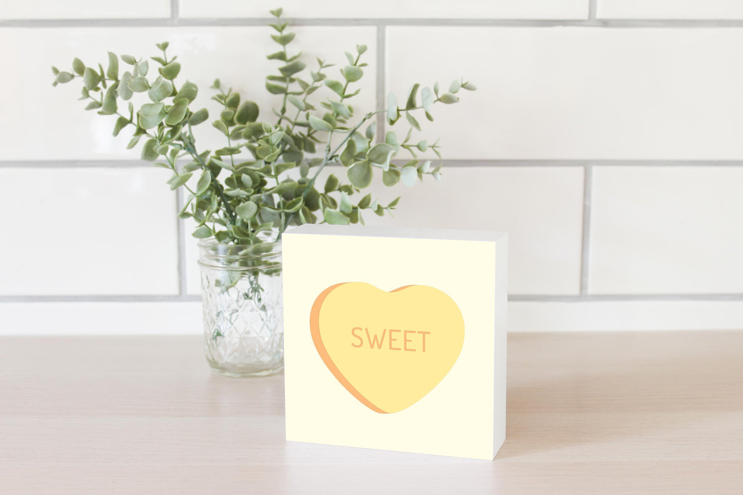 Message Hearts Sweet | Wood Block | Eaches | Min 4