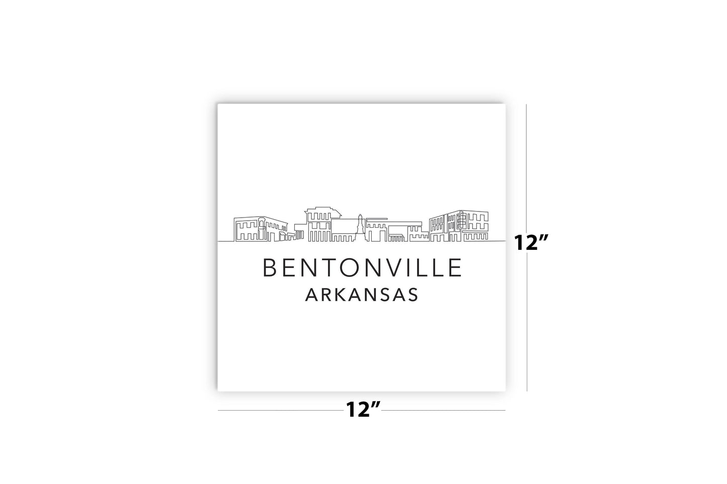 Minimalist B&W Arkansas Bentonville Skyline State | Wood Sign | Eaches | Min 2