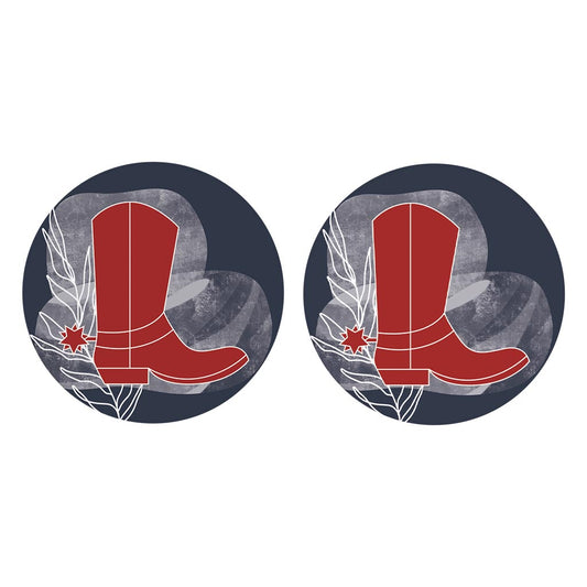 Modern Minimalist Texas Colors Boot| Absorbent Car Coasters | Set of 2 | Min 4