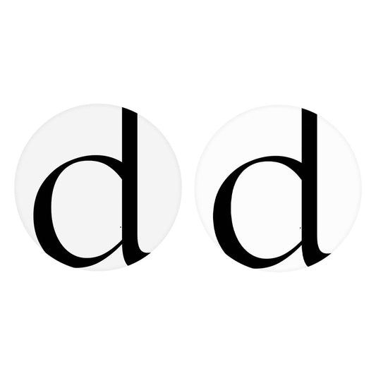 Minimalist Monogram D Circle | Absorbent Car Coasters | Set of 2 | Min 4