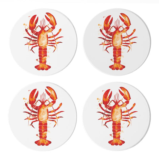 East Coast Water Color Lobster | Absorbent Coasters | Set of 4 | Min 2