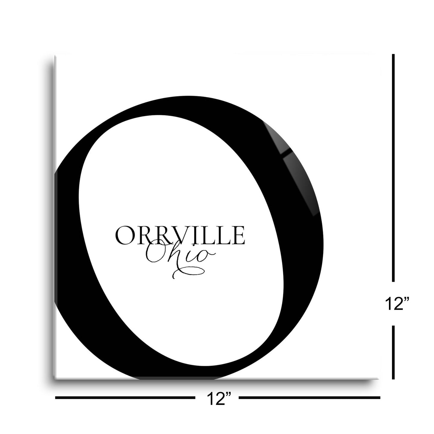 Orrville Oh Minimal Monogram | Hi-Def Glass Art | Eaches | Min 1