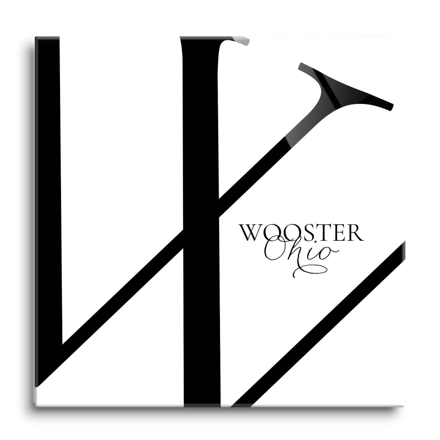 Wooster Oh Minimal Monogram | Hi-Def Glass Art | Eaches | Min 1