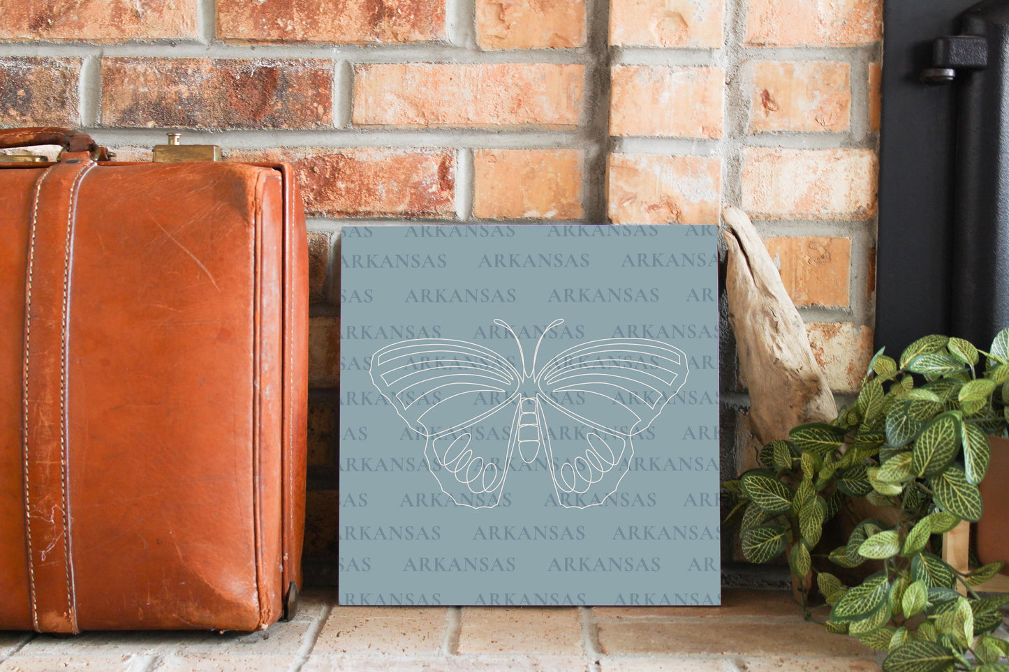 Modern Minimalist Arkansas Diana Fritillary Butterfly | Wood Sign | Eaches | Min 2