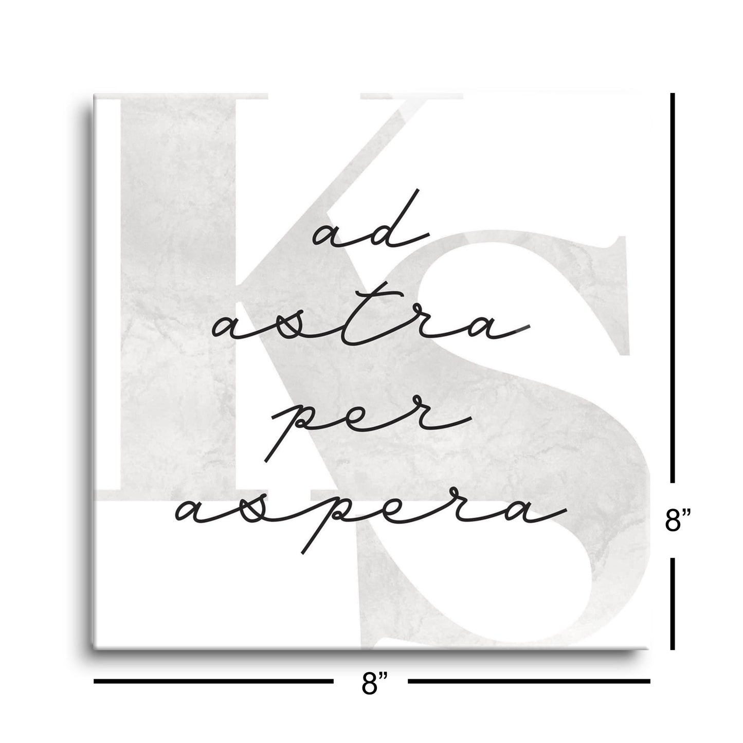 Minimalist B&W Kansas Ad Astra Per Aspera | Hi-Def Glass Art | Eaches | Min 2