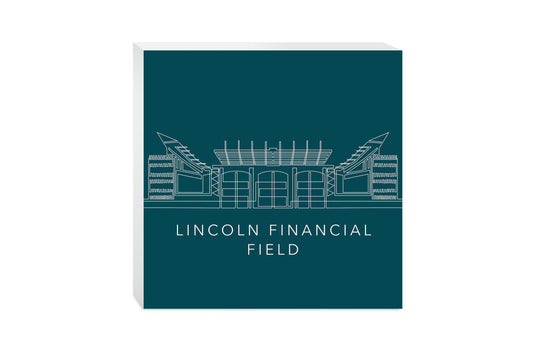 Modern Minimalist Pennsylvania Lincoln Field Line Drawing | Wood Block | Eaches | Min 2