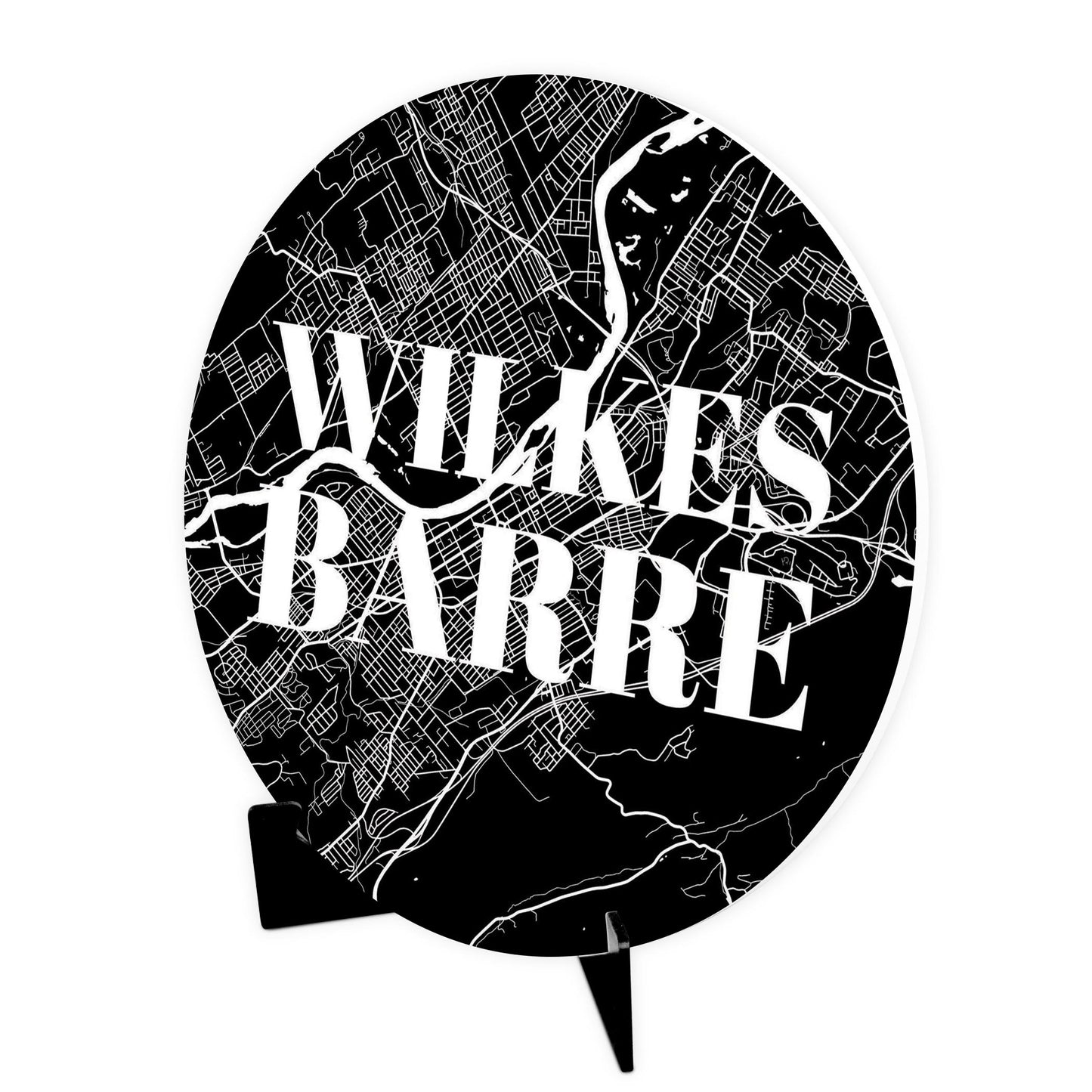 Minimalistic B&W Pennsylvania Wilkes Barre Map | Wood Sign | Eaches | Min 1