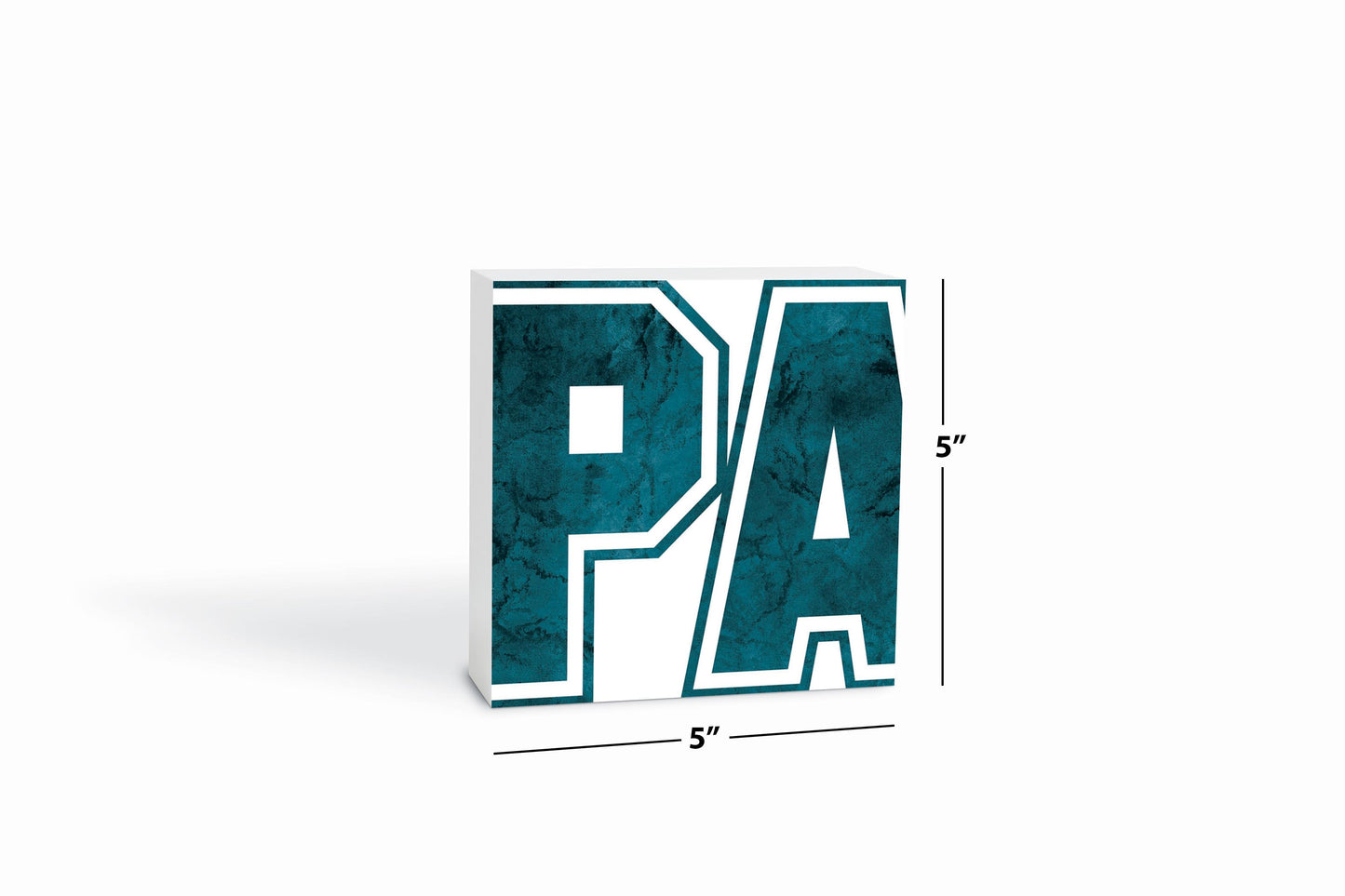 Modern Minimalist Pennsylvania White Initials | Wood Block | Eaches | Min 4