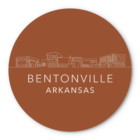 Modern Minimalist Arkansas Bentonville Skyline | Wood Sign | Eaches | Min 1