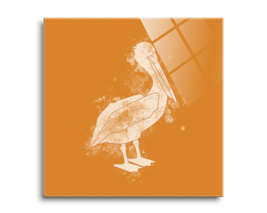Modern Minimalist Louisiana Pelican Water Color | Hi-Def Glass Art | Eaches | Min 2