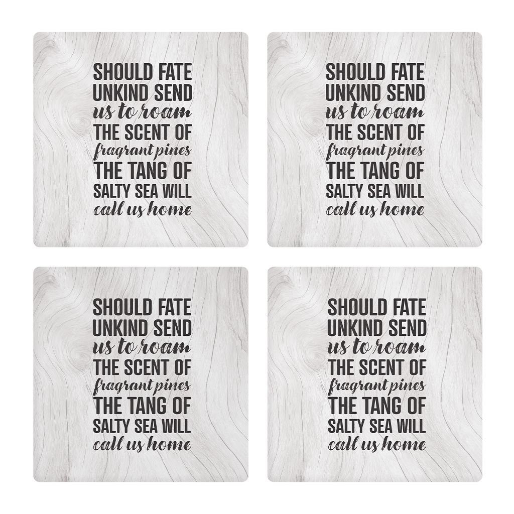 New England Fate Saying | Absorbent Coasters | Set of 4 | Min 2