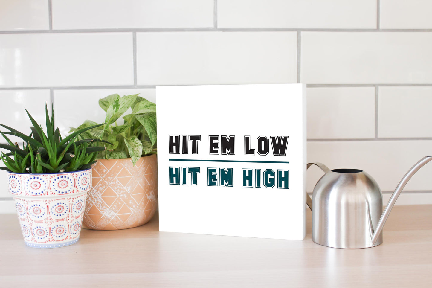 Modern Minimalist Pennsylvania Hit Em High | Wood Block | Eaches | Min 2