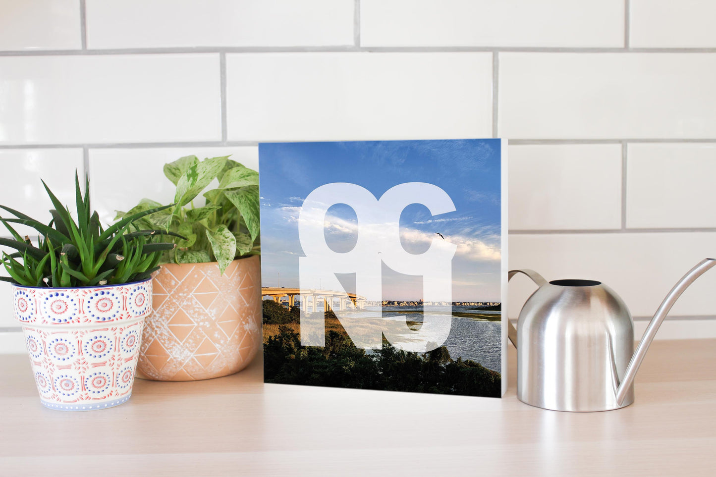 OCNJ Photo With Text | Wood Block | Eaches | Min 2