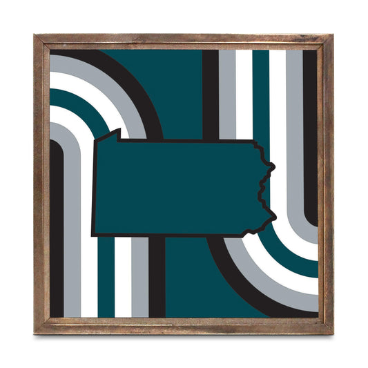 Modern Minimalist Pennsylvania Retro Shape | Wood Sign | Eaches | Min 1